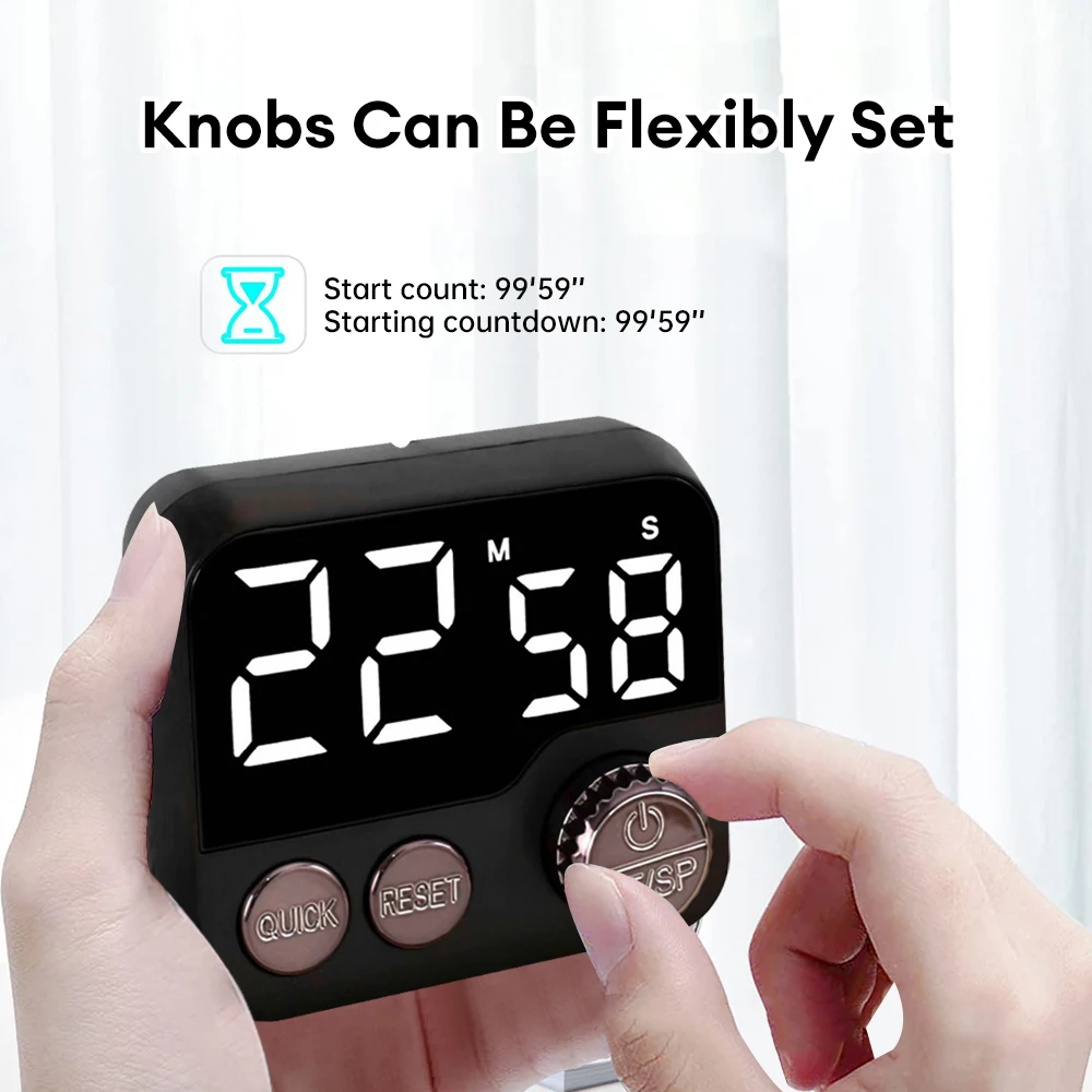 Digital Display Cooking Alarm Clock Kitchen Timer Multifunctional Rotary Timer Manager for Cooking Baking Sports Games Office