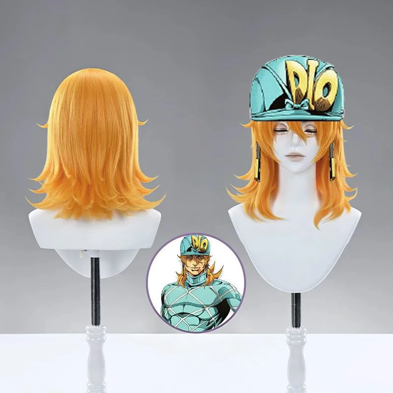 Anime STEEL BALL RUN JOJO SBR Diego Brando Dio Cosplay Perücke Gelbe Haare Lange Perücke für Männer Frauen Halloween Party Rollenspiel Requisite