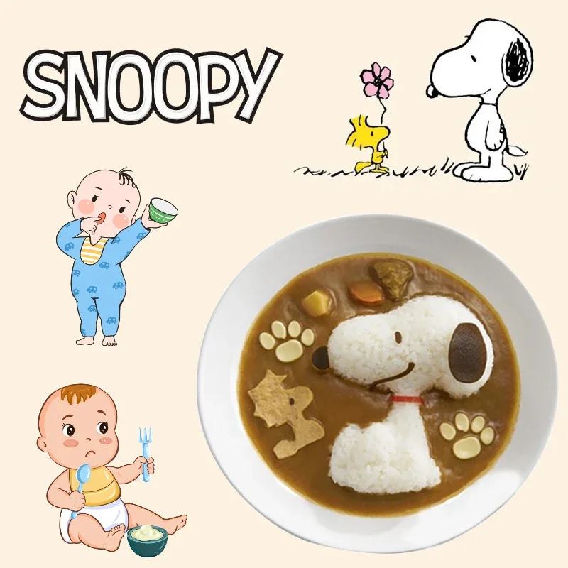 2PCS/Set Snoopy DIY Sushi Donburi Mold Onigiri Rice Ball Food Press cartoon Sushi Maker Mold Sushi Kit Japanese Kitchen Bento