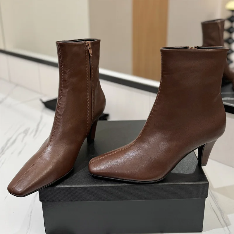 

High quality 2025 Autumn-Winter New Style Women's Boots with Side Zipper and Square-Tipped Heels 25061569