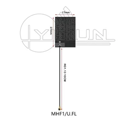 2PCS 433MHz LoRa Antenna 433/470M Built-in Flexible FPC Circuit Board Amplifier RF Transmitter Receiver Module MHF1 U.FL RG1.13