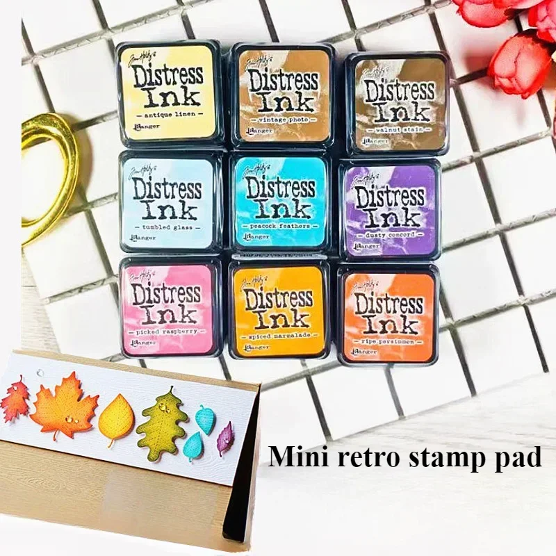 Vintage Mini stempel Pad na bazie wody atrament do pieczęci DIY księga pieczęć palec malowanie kolorowanie kartka z życzeniami karta zvitationem papierowy barwnik artystyczny