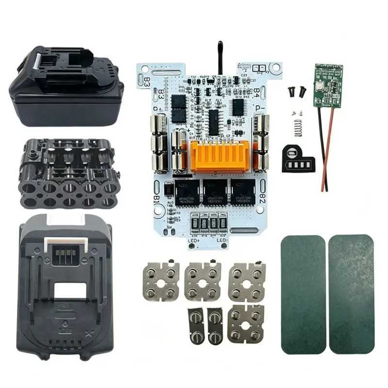 [B24B!】 PCB Protection Circuit Board Included 10X18650 BL1850 Li- Battery Case Kit For BL1860 BL1850 Fast Charging Pow