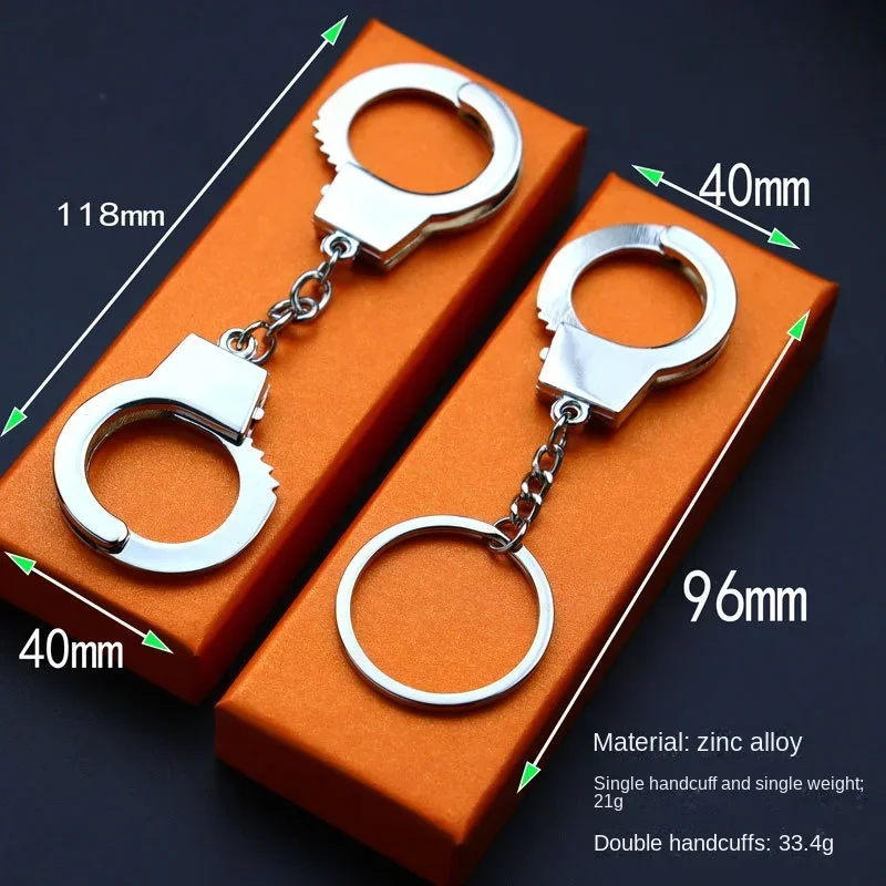 Creative Simulation Can Open The Handcuffs Keychain Metal Car Pendant Stress Relief Keychain Small Gifts Hardware Accessories