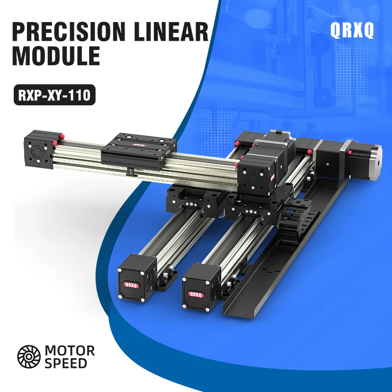 QRXQ Gantry Linear Guide Belt Module  Multi Axis Sliding Table 100mm-2000mm Motorized Linear Module for CNC Equipment RXP-XY-110