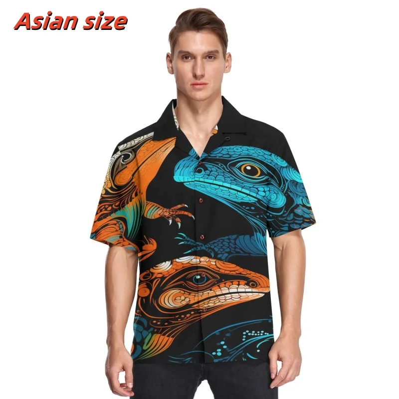 Marine Whales Pattern Hawaiian Shirt For Men Colorful Galaxy 3D Printed Blouse Summer Loose Short Sleeve Lapel Tops Aloha Shirts