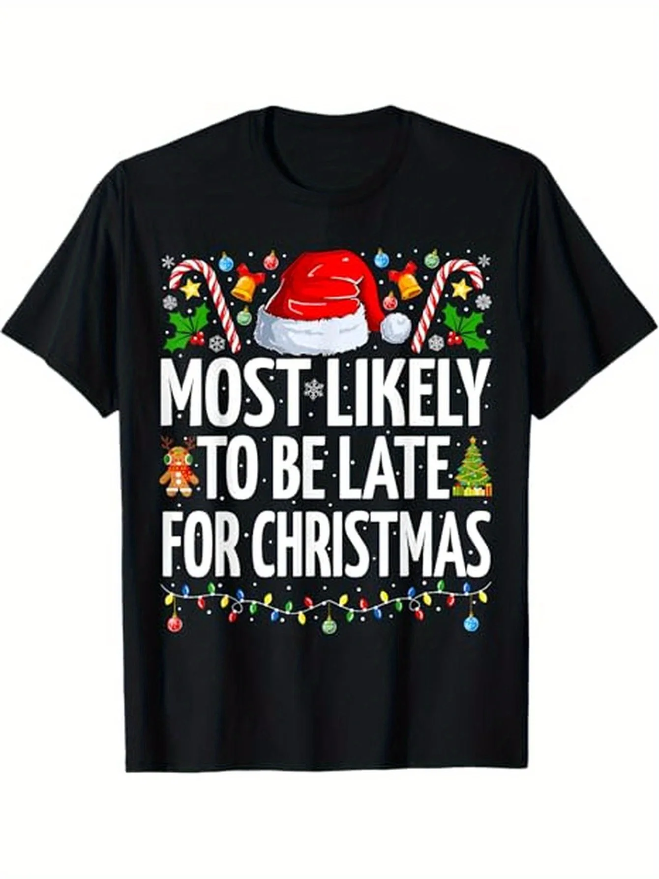 

Funny Late for Christmas T-Shirt - 100% Cotton Festive Graphic, Machine Washable Holiday Gift