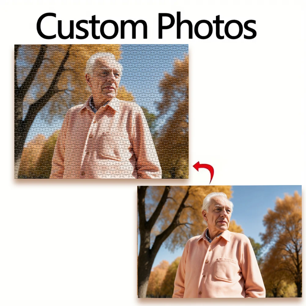 35/300/500pcs Diy grandpa Personalized Poster Jigsaw puzzle Custom Puzzles in Photos For Family Decor Handmade Birthday Gifts