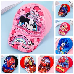 Disney-Gorra de viaje de Frozen para niño y niña, gorro de marca de Minnie Mouse, Spiderman, Mickey, figura de bebé, juguetes de regalo de 3 a 8 años