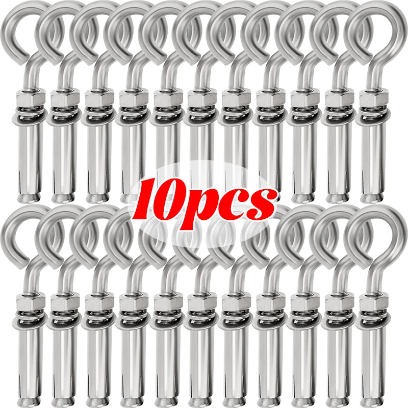 

Stainless Steel Sleeve Anchor Universal with Ring Expansion Screws Concrete Eyebolt Ring Installation Artifact Hook M6x50 M6x100