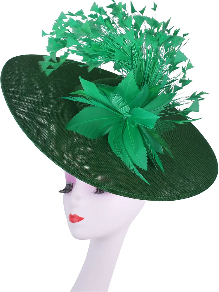 

Women Kentucky Ascot Big Fascinator Hats With Flower Church Wedding Chapeau Cap Ladies Occasion Millinery Ladies Femme Elegant