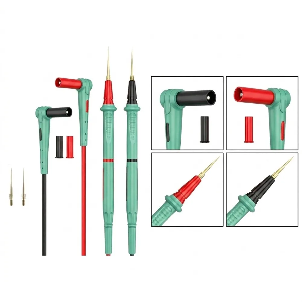 High Voltage Probes Silicone Probe Tips Total Probe Length 116cm Interchangeable Multimeter Probes Stainless Steel Tips
