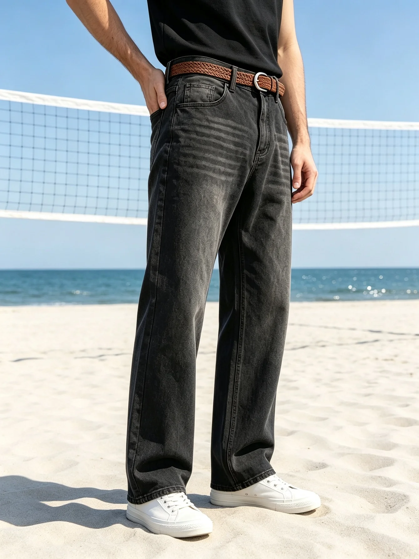 Trendy Y2K Faded Jeans For Men, Classic American Street Style Trousers, Nice Gift For Partner