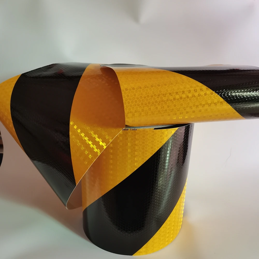 5 cm/10 cm/15 cm/20 cm * 5 M Nastro Riflettente Twill Giallo-Nero Adesivo Impermeabile Avvertimento di Sicurezza Riflettori Adesivo Per Rimorchio Camion