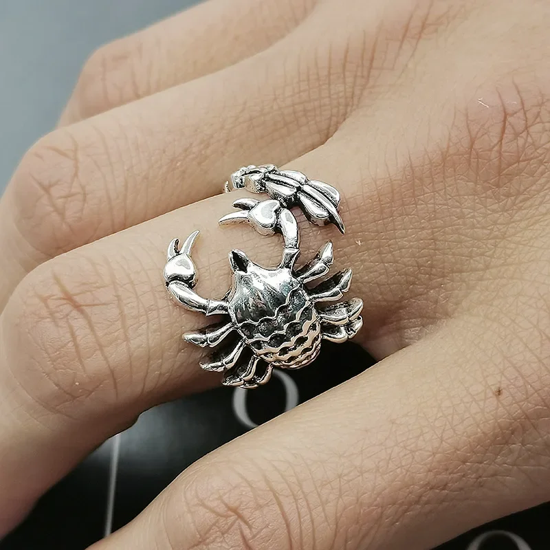 

Huaya Classic Design Metal Scorpion Double Layered Resizable Rings Open Rock Punk Rings New Fashion Tide