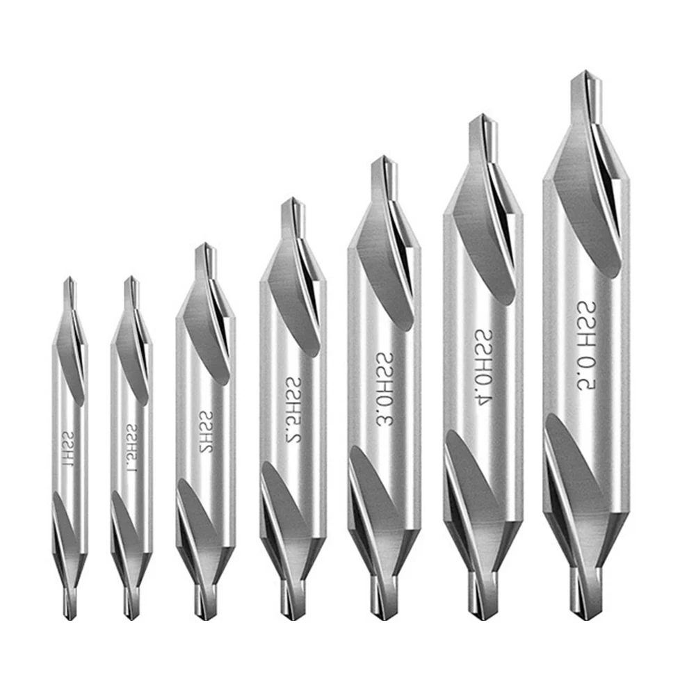 

Набор из 7 центрирующих сверл с двусторонним углом 60 градусов для сверления отверстий, набор сверл для пробивки отверстий