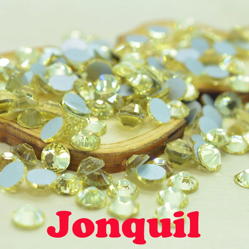 Crystal Rhinestones Jonquil Flat Back Non HotFix Nail art Rhinestone 3D Glass Nail Art Decorations Garment Rhinestone