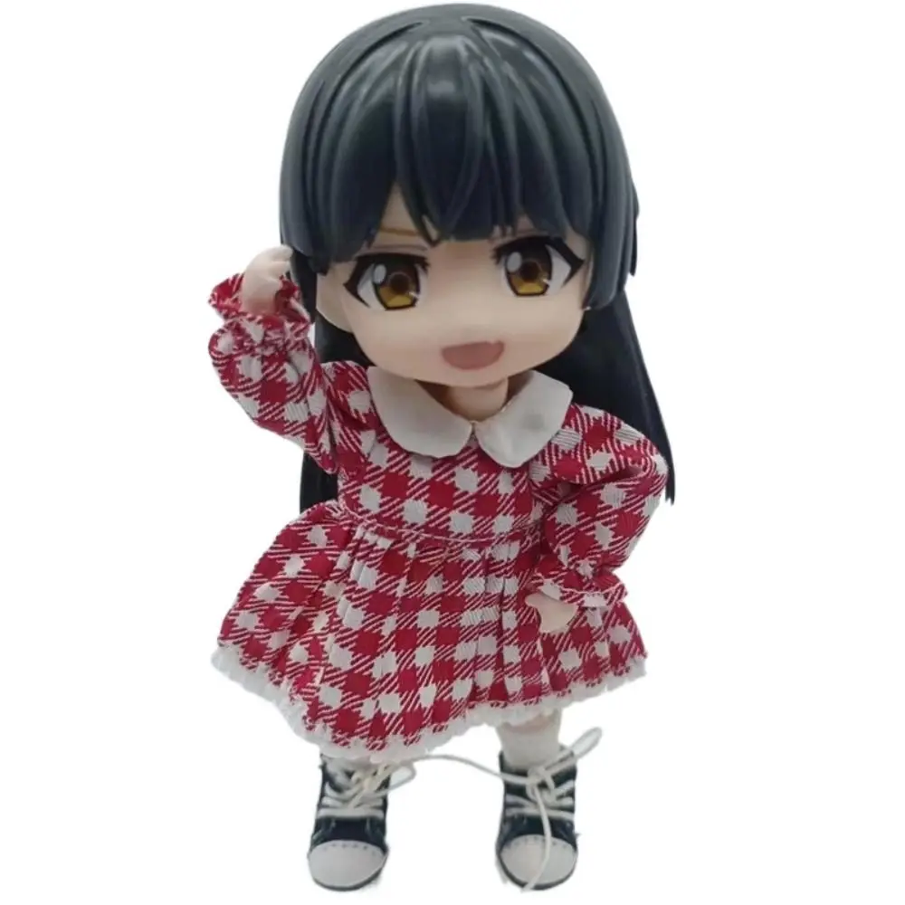 ファッション蓮の葉スリーブ OB11 スカートカジュアルウェア装飾人形服綿手作りオビツ 11 ドレス 1/12 Bjd