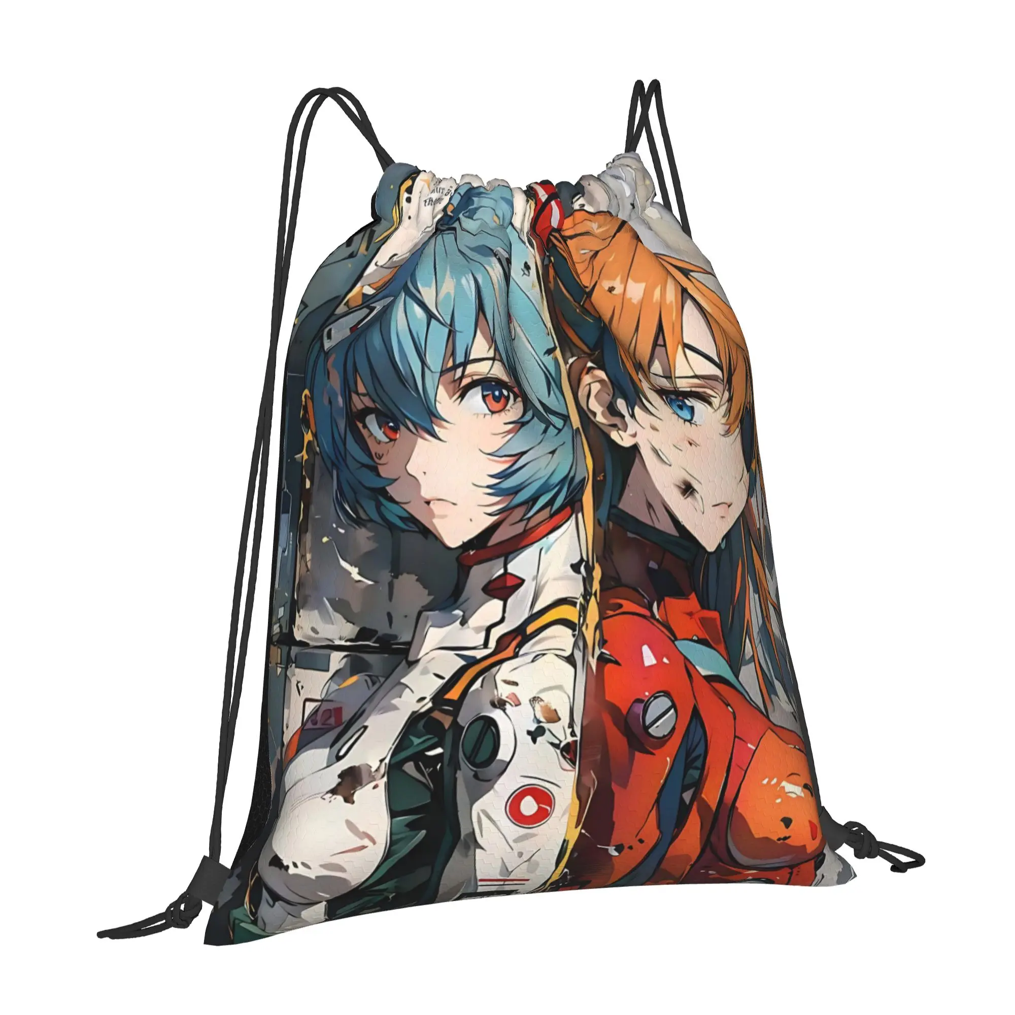 For travel Pouch Neon Genesis Evangelion EVA  Kawaii Drawstring Bags Hiking Storage Multi-function Teen Portable Rucksack