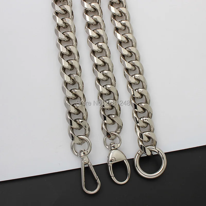 1-5pcs silver 19mm thick Aluminum chain Light weight bags strap bag parts DIY handles easy matching Accessory Handbag Straps Bag