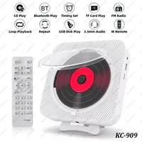 Reproductor de CD portátil Altavoz Bluetooth Reproductores de CD estéreo Pantalla LED Reproductor de música CD montable en la pared con control remoto IR Radio FM