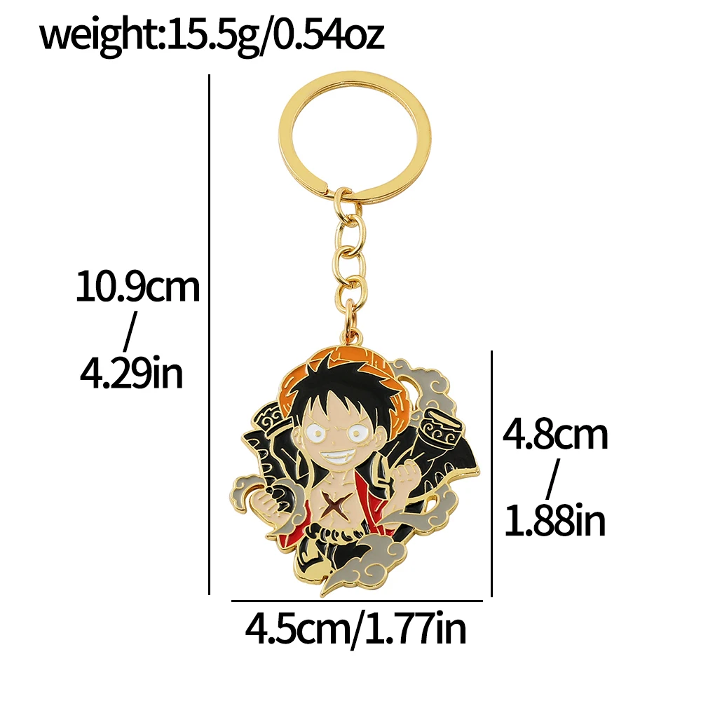 Anime ONE PIECE Keychain Cute Cartoon Figure Roronoa Zoro Luffy Metal Badge Pendant Keychain Trend Jewelry Accessories Gifts