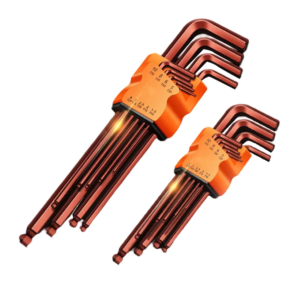 Projetos diy conjunto de chave sextavada de 9 peças ferramenta de reparo doméstico processo de corte quente de aço de alto carbono bordas precisas bordas suaves