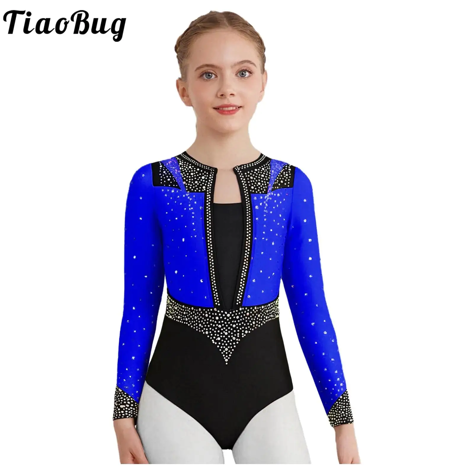 

Gymnastic Leotards for Girls Dance Rhythmic Gymnastics Bodysuit Rhinestones Figure Skating Jumpsuit Ballet Ballerina Leotard