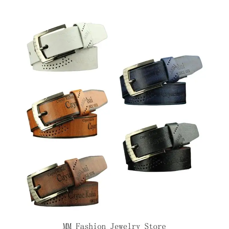 

Stylish Men PU Leather Waist Belt Luxury Design Pin Buckle Belt Great For Business Meeting Suit Waist Accessories