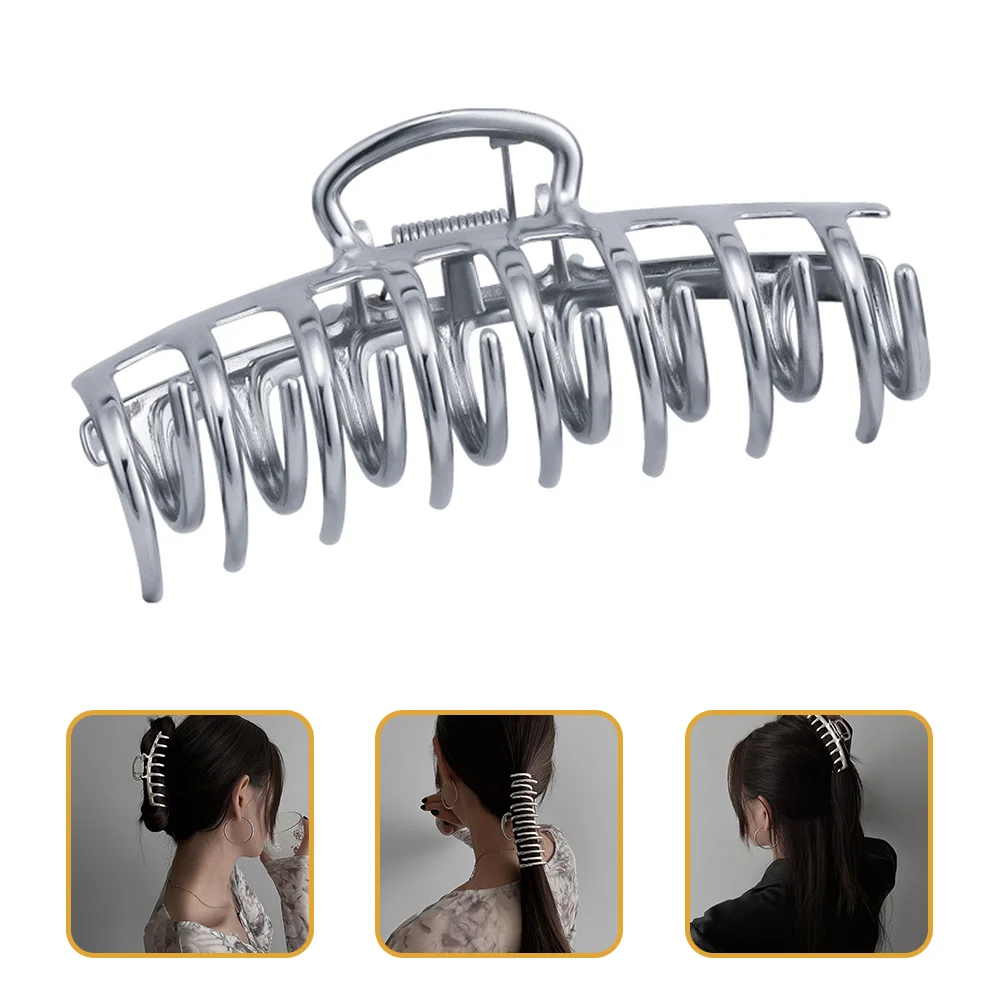 

Grip Clips for Hair Metal Clamp Big Claw Western Style Barrette Alloy Jaw Women's Holder Hollow