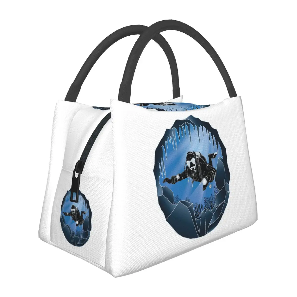 Cave Diving Art - Underwater Scuba Diver Lunch Bags Bento Box Lunch Tote Picnic Bags Thermal Bag for Woman Children Office