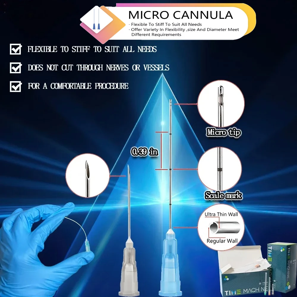 Disposable Blunt Tip Cannula Needle For Filler Injection 18G 21G 22G 23G 25G 27G 30G korean  makeup blunt tip cannula high