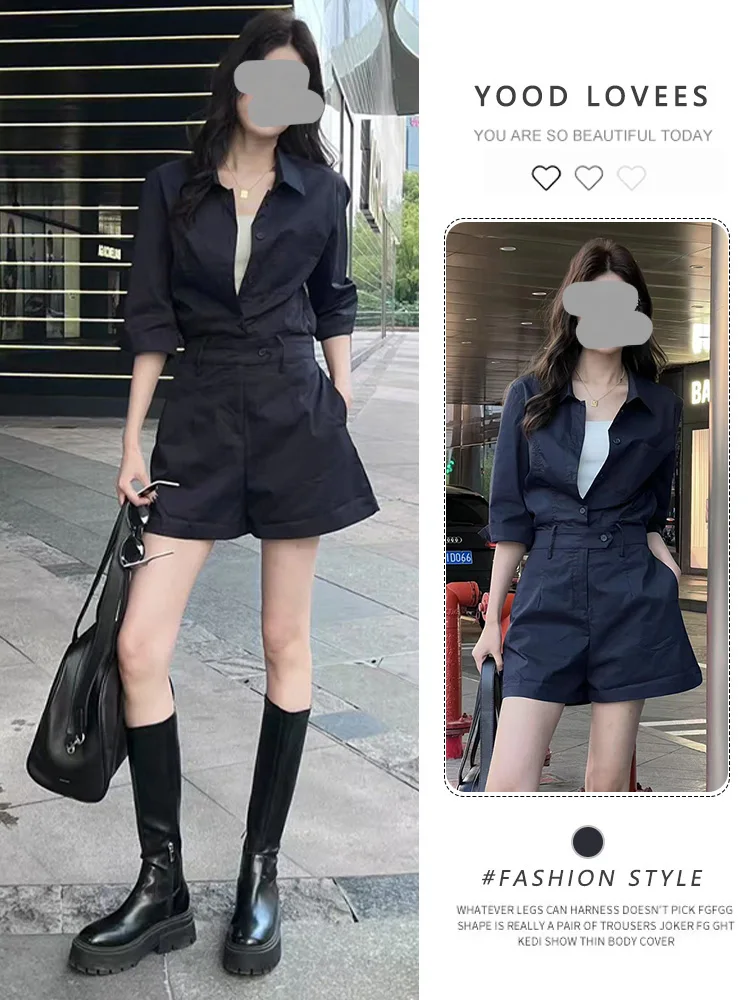 

Женский комбинезон Ele irt: модный летний костюм с широкими штанинами и высокой талией, новый повседневный стиль