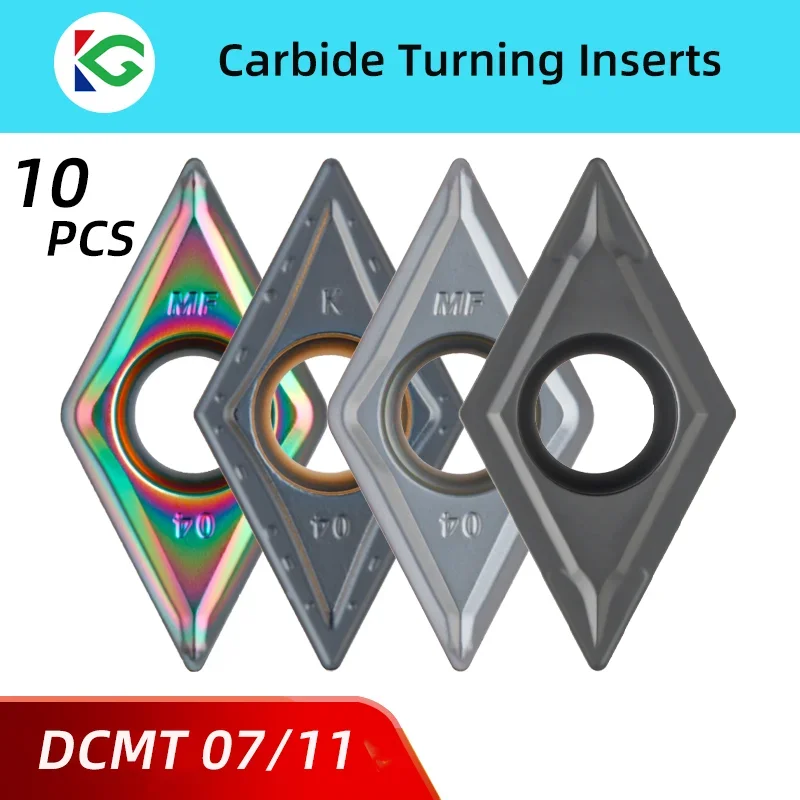 Dcmt 070204 Dcmt11t304 Dcmt11t308 Pastilhas para Torno Mecanico Metal Dura Inserir Placas de Carboneto Dcmt 11t304 070204 070208 11t312
