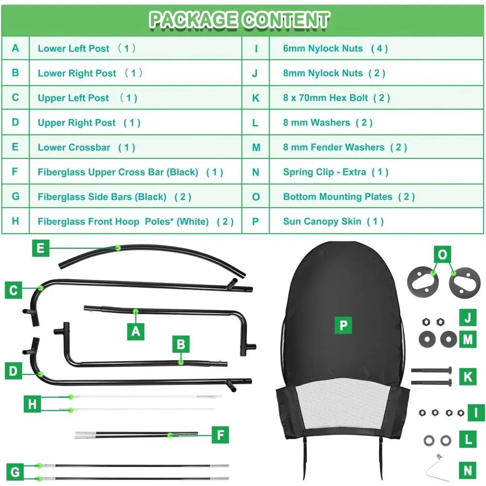 Universal Sunshade for John Deere 100 Series Lawn Mowers, Replacement for LP68122 and LP51702 Models