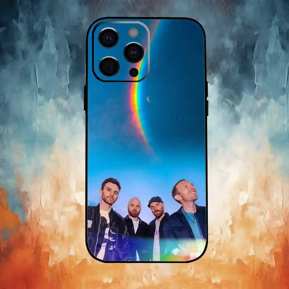 حافظة هاتف C-Coldplay Band لهاتف iPhone17,16,15,14,13,12,11 Plus، Pro Max غطاء أسود ناعم #5