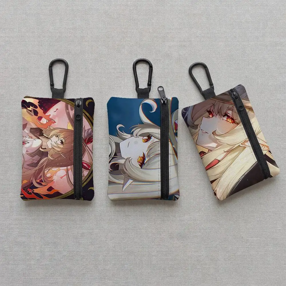 Cute Girl Game Anime Genshin Impact Alice Everyday Oxford Cloth Zipper Coin Purse - Lightweight Card Holder & Hanging Key Pouch