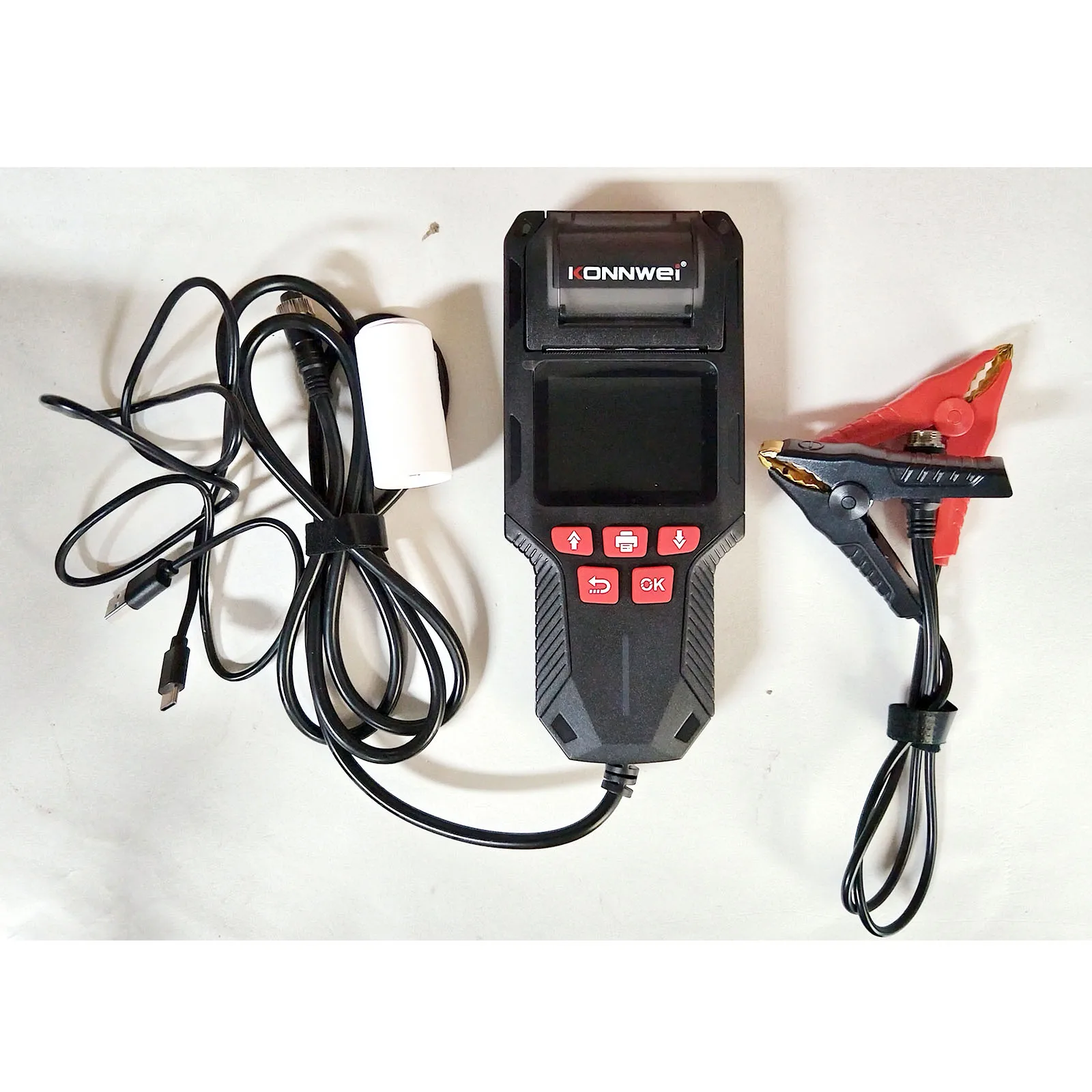 KONNWEI KW700 12V 24V Battery Tester 10-2000CCA With Printer Cranking Charging Test Tools Battery Health Test Diagnostic Tool