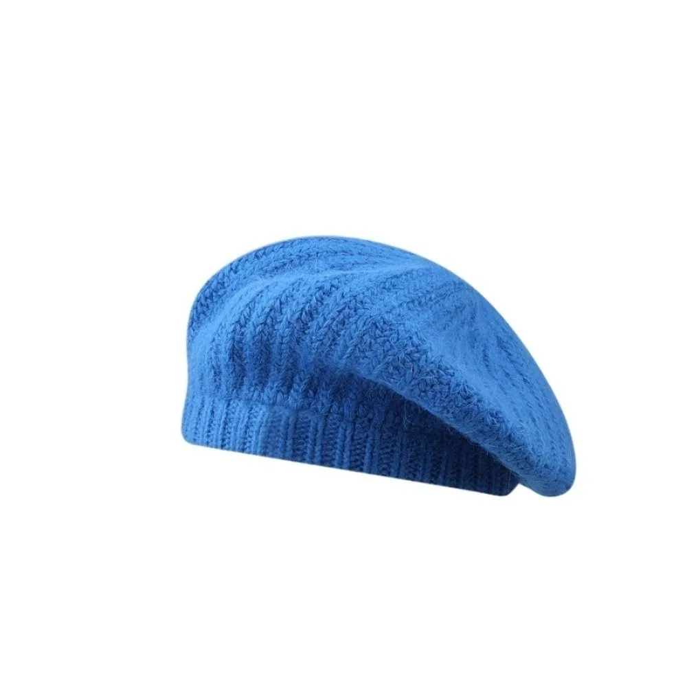 

Retro Wool Mohair Beret Warm Big Head Circumference Knitted Beanie Cap Korean Style Y2k Painter Hat Girls