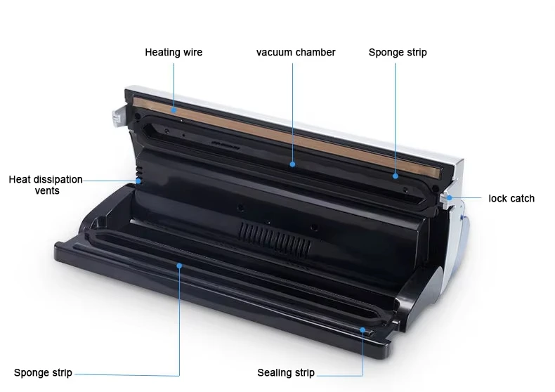 150 watt vacuum sealing machine 80kPa vacuum packaging machine portable multi-function automatic, stainless steel ABS material