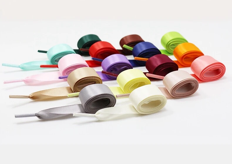 1 Paar neue Schnürsenkel aus Segeltuch, 2 cm Breite, Satin-Seidenband-Schnürsenkel für Sneaker-Schnürsenkel, 80 cm/100 cm/120 cm Länge – Detail 4