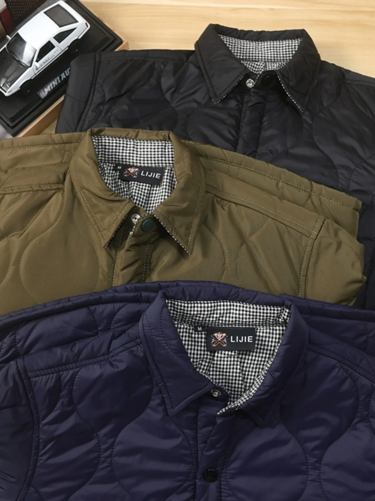 Jaket Kasual Pria Gaya Retro Jepang, Berbahan Katun, Kerah Tegak, Model Slim Fit, Cocok untuk Musim Gugur dan Musim Dingin