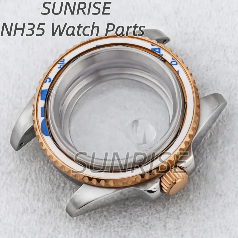 

High Quality 40mm Watch Case No Bezel Sapphire Glass for NH34 NH35 NH36 movement Stainless steel SUB GMT YACHT Case Men Parts