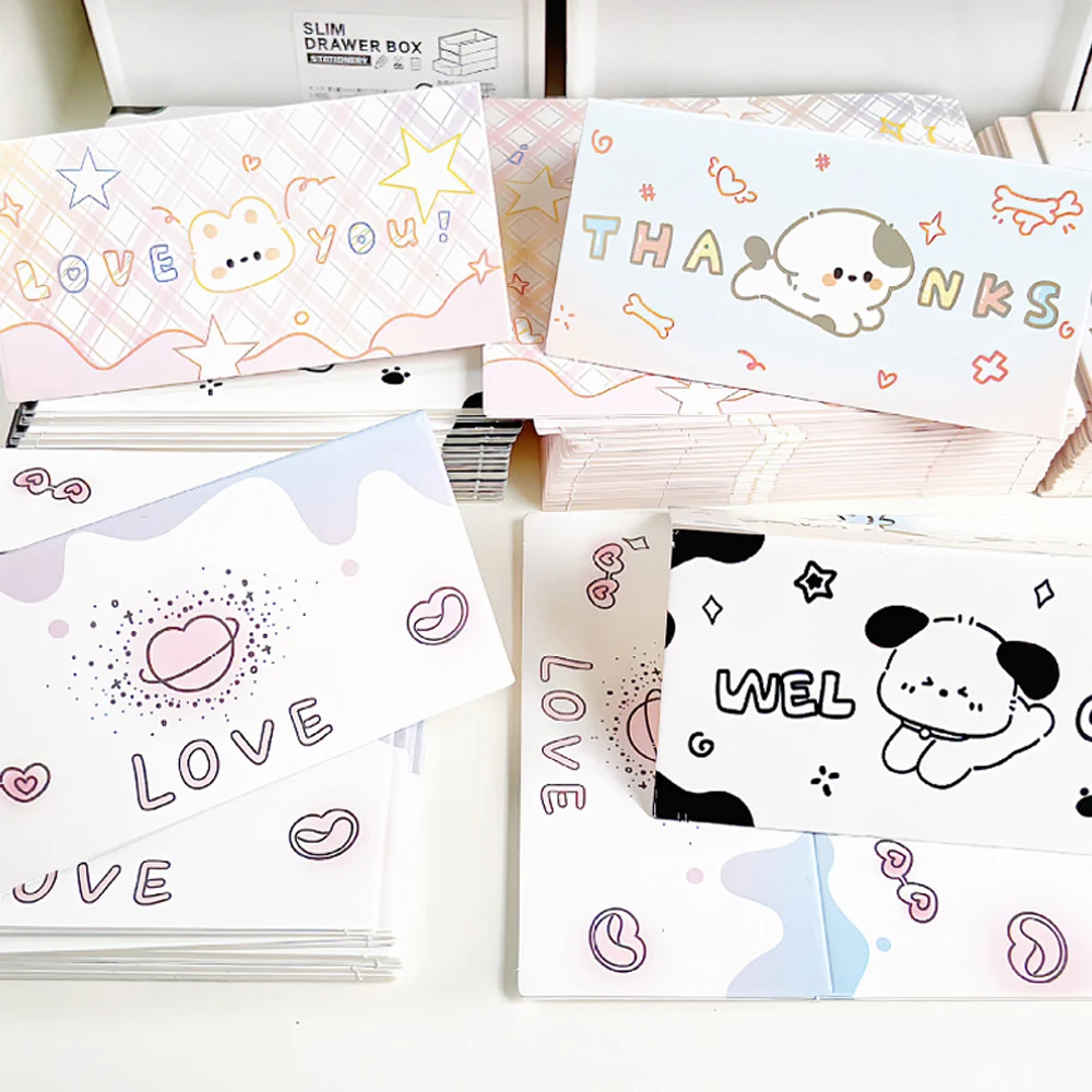 10PCS Cute Paper Card Back Card Head Cartoon Card Protective Packaging Packaging Gift Decor Photo Cardboard Back DIY