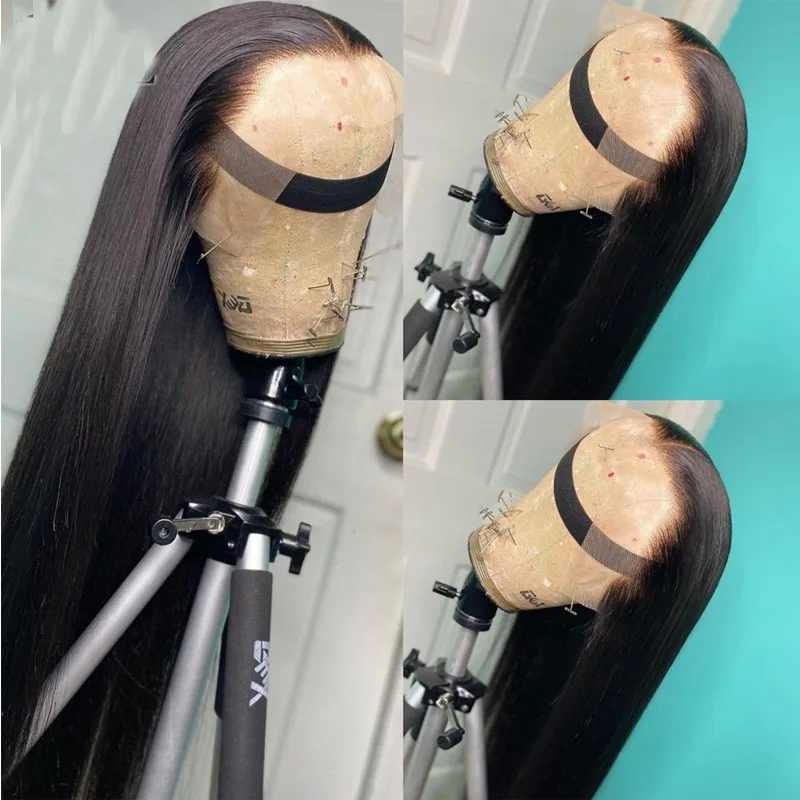 

Natural 26inch Glueless Long Black Straight Lace Front Wig For Women BabyHair Soft Black Preplucked Heat Resistant Daily Wig