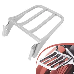 Chrome Motorcycle Backrest Luggage Rack Rear Carrier For Harley Sportster XL 04-17 Dyna 06-17 Softail 84-05 FLST FLSTC 06-17