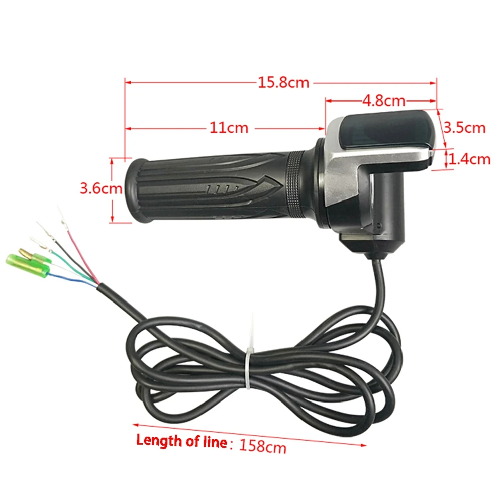 Bike Twist Throttle for Electric Bike Throttle 48V Gas Handle Throttle LCD Display Lock Key image 4