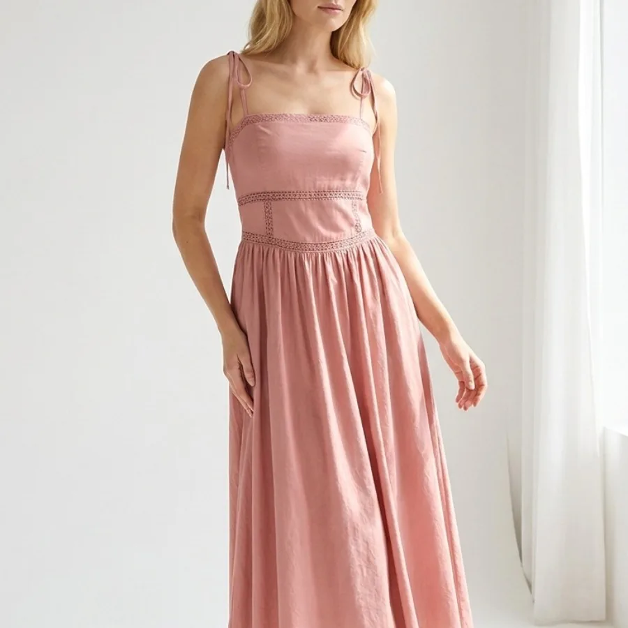 

【New style】French retro suspender tube top dress for women's summer new loose long dress, temperament-looking long dress