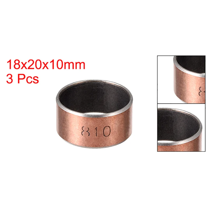 Uxcell 1-10pcs I.D. 18/20/22/25mm Self Lubricating Composite Sleeve Bearing Bushing Smooth Rod Accessories Wrapped Oilless
