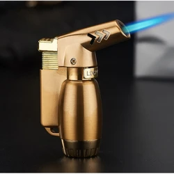 Windproof Gas Direct Charge Turbo Torch Metal High-flame Lighter Kitchen Outdoor Barbecue Camping Lighter High-end Men's Gifts